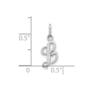 10k White Gold Initial L Charm