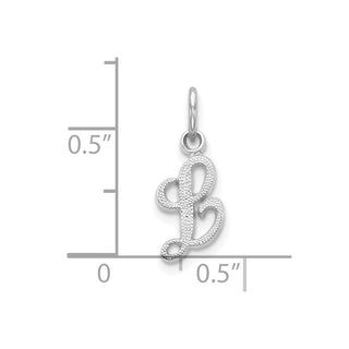 10k White Gold Initial L Charm