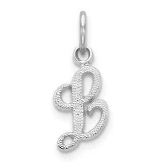 10k White Gold Initial L Charm