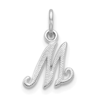 10k White Gold Initial M Charm