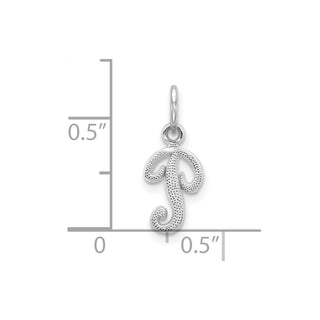 10k White Gold Initial P Charm