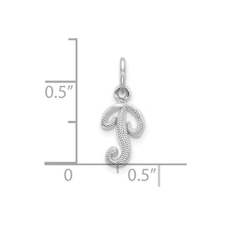 10k White Gold Initial P Charm