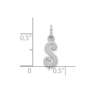 10k White Gold Initial S Charm