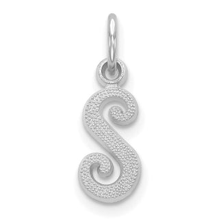 10k White Gold Initial S Charm