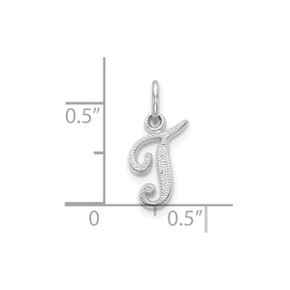 10k White Gold Initial T Charm