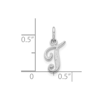 10k White Gold Initial T Charm