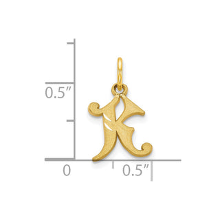 10k Yellow Gold Initial K Charm 10C764K