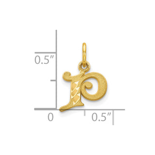 10k Yellow Gold Initial P Charm 10C764P