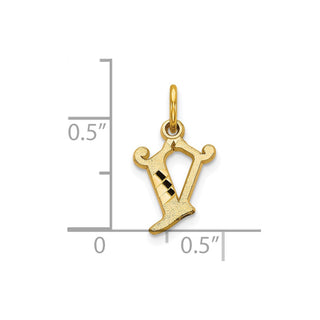 10k Yellow Gold Initial V Charm 10C764V