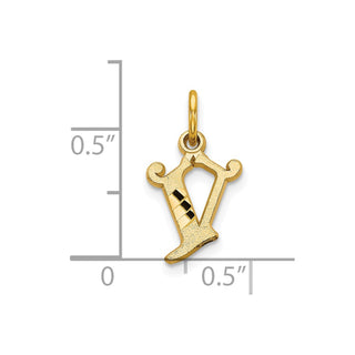 10k Yellow Gold Initial V Charm 10C764V