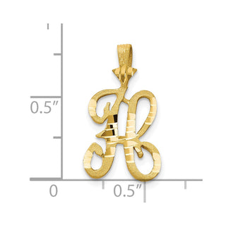 10k Yellow Gold Initial H Pendant 10C767H