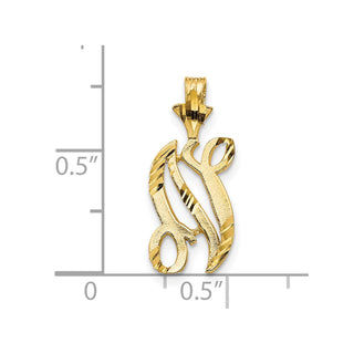10k Yellow Gold Initial N Pendant 10C767N