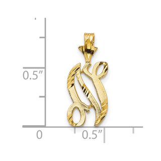 10k Yellow Gold Initial N Pendant 10C767N