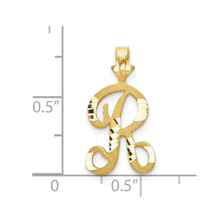 10k Yellow Gold Initial R Pendant 10C767R