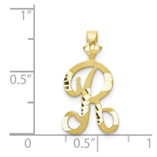 10k Yellow Gold Initial R Pendant 10C767R