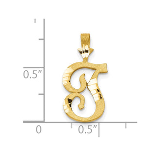 10k Yellow Gold Initial T Pendant 10C767T
