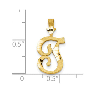 10k Yellow Gold Initial T Pendant 10C767T