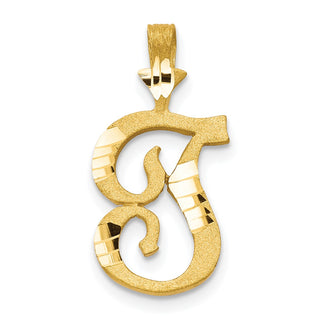 10k Yellow Gold Initial T Pendant 10C767T