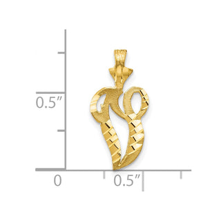 10k Yellow Gold Initial V Pendant 10C767V