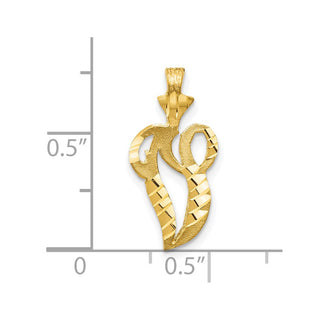 10k Yellow Gold Initial V Pendant 10C767V