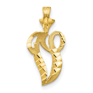 10k Yellow Gold Initial V Pendant 10C767V