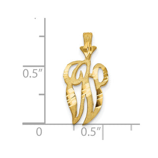 10k Yellow Gold Initial W Pendant 10C767W