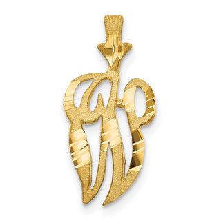 10k Yellow Gold Initial W Pendant 10C767W