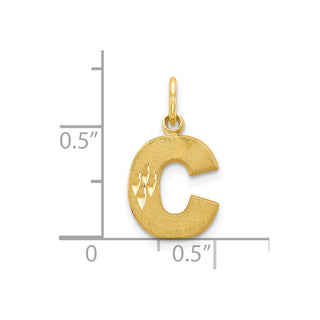 10k Yellow Gold Initial C Charm 10C768C