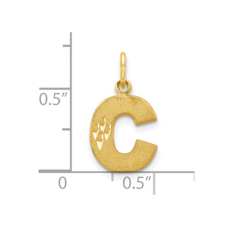 10k Yellow Gold Initial C Charm 10C768C