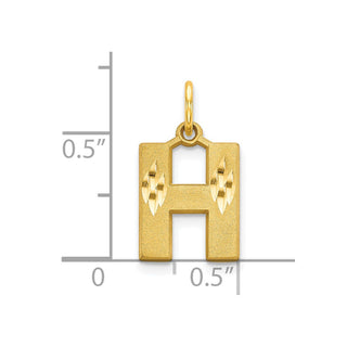 10k Yellow Gold Initial H Charm 10C768H