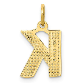 10k Yellow Gold Initial K Charm 10C768K