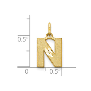 10k Yellow Gold Initial N Charm 10C768N