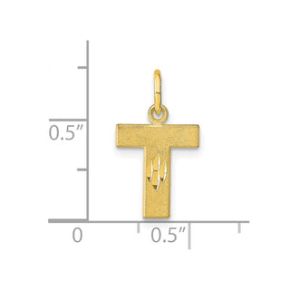 10k Yellow Gold Initial T Charm 10C768T