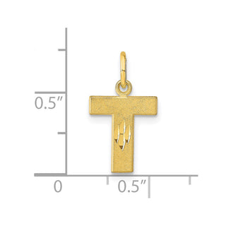 10k Yellow Gold Initial T Charm 10C768T