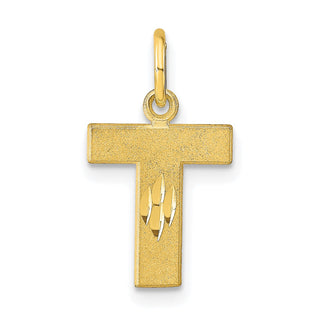 10k Yellow Gold Initial T Charm 10C768T