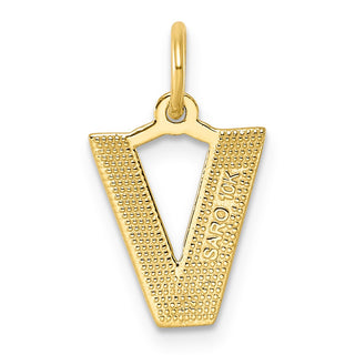 10k Yellow Gold Initial V Charm 10C768V