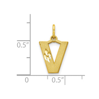 10k Yellow Gold Initial V Charm 10C768V