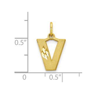 10k Yellow Gold Initial V Charm 10C768V
