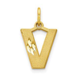 10k Yellow Gold Initial V Charm 10C768V