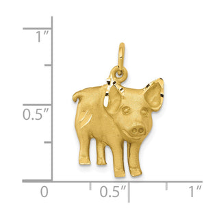 10k Yellow Gold Pig Charm