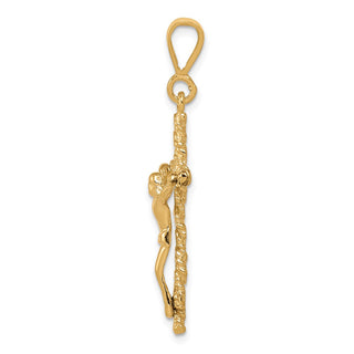10k Yellow Gold Solid Polished Crucifix Pendant 10C81