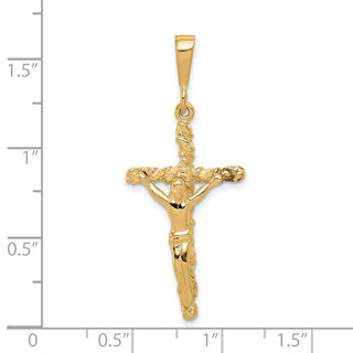 10k Yellow Gold Solid Polished Crucifix Pendant 10C81