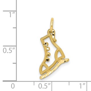 10k Yellow Gold Diamond-Cut Ice Skate Charm