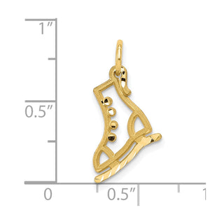 10k Yellow Gold Diamond-Cut Ice Skate Charm