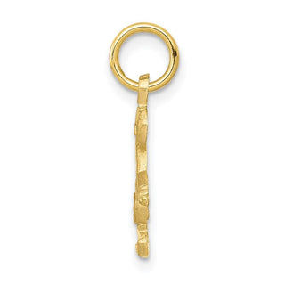 10k Yellow Gold Diamond-Cut Skier Charm