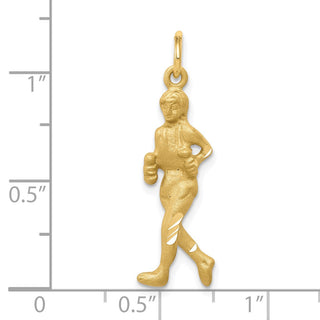 10k Yellow Gold Solid Runner Charm