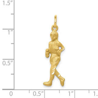 10k Yellow Gold Solid Runner Charm