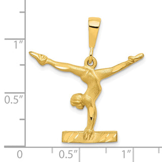 10k Yellow Gold Solid Gymnast Pendant