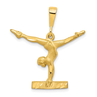 10k Yellow Gold Solid Gymnast Pendant