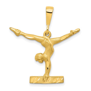 10k Yellow Gold Solid Gymnast Pendant